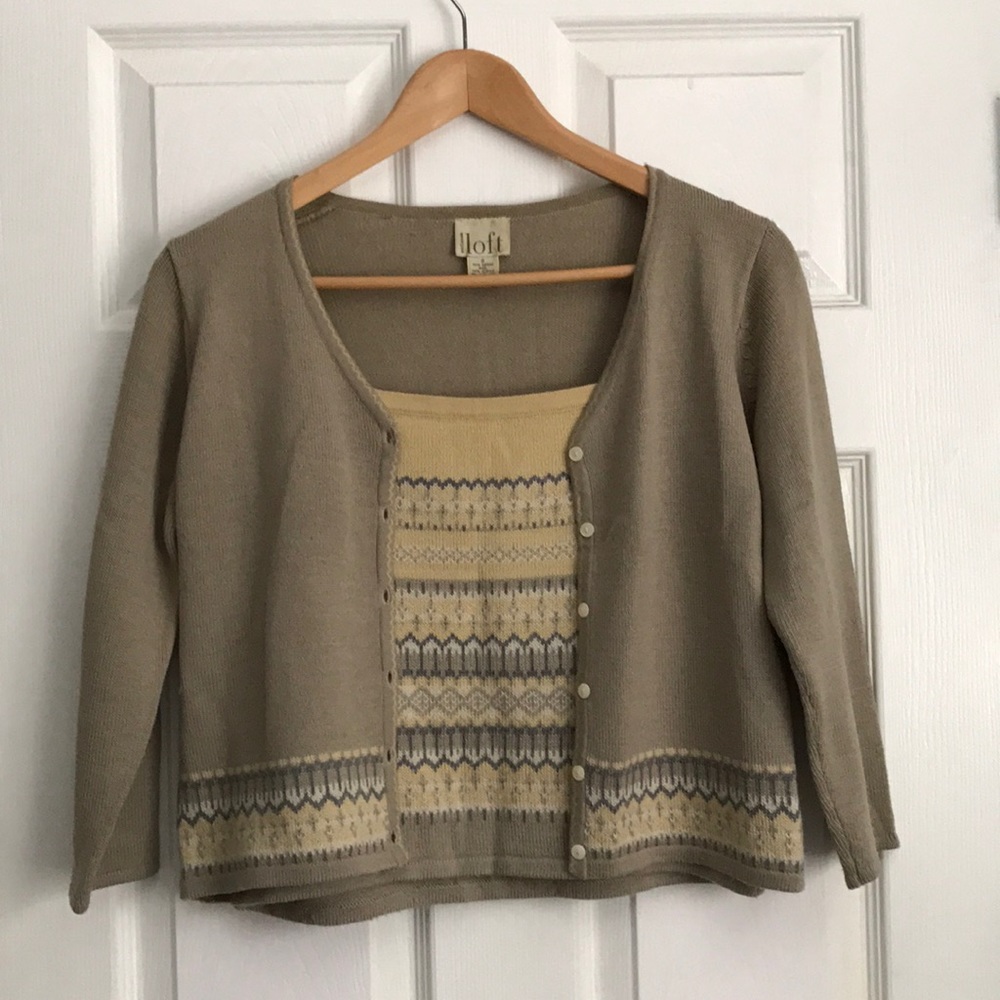 Ann Taylor Loft Cardigan & Tank Top Set
